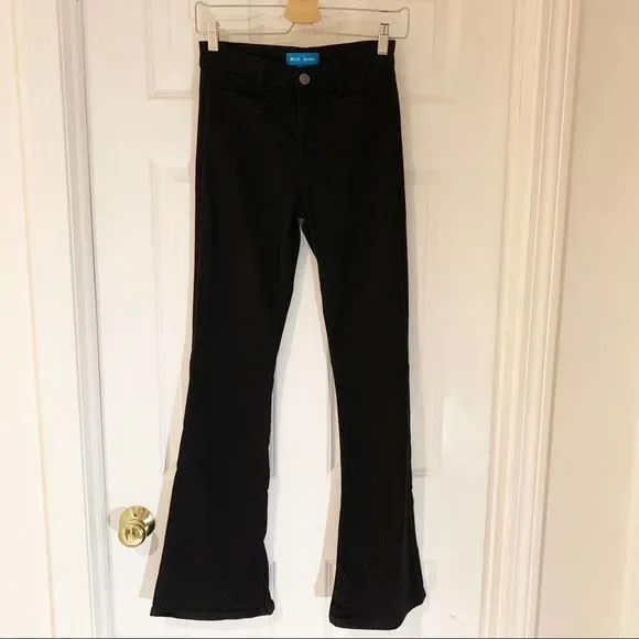 M.i.h Jeans Marrakesh Black Kick Flare High Rise Jeans Size 26 Anthropologie - Picture 2 of 8